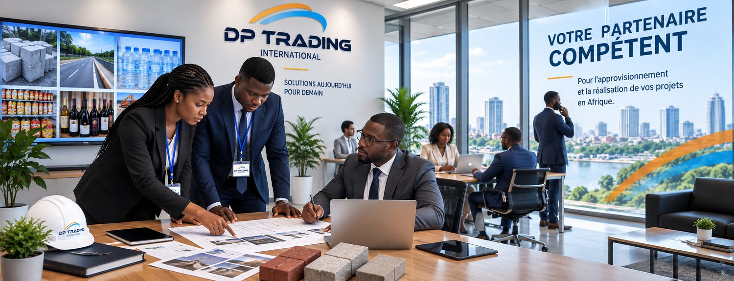 Équipe DP Trading International en réunion — solutions d'approvisionnement et de réalisation de projets en Afrique
